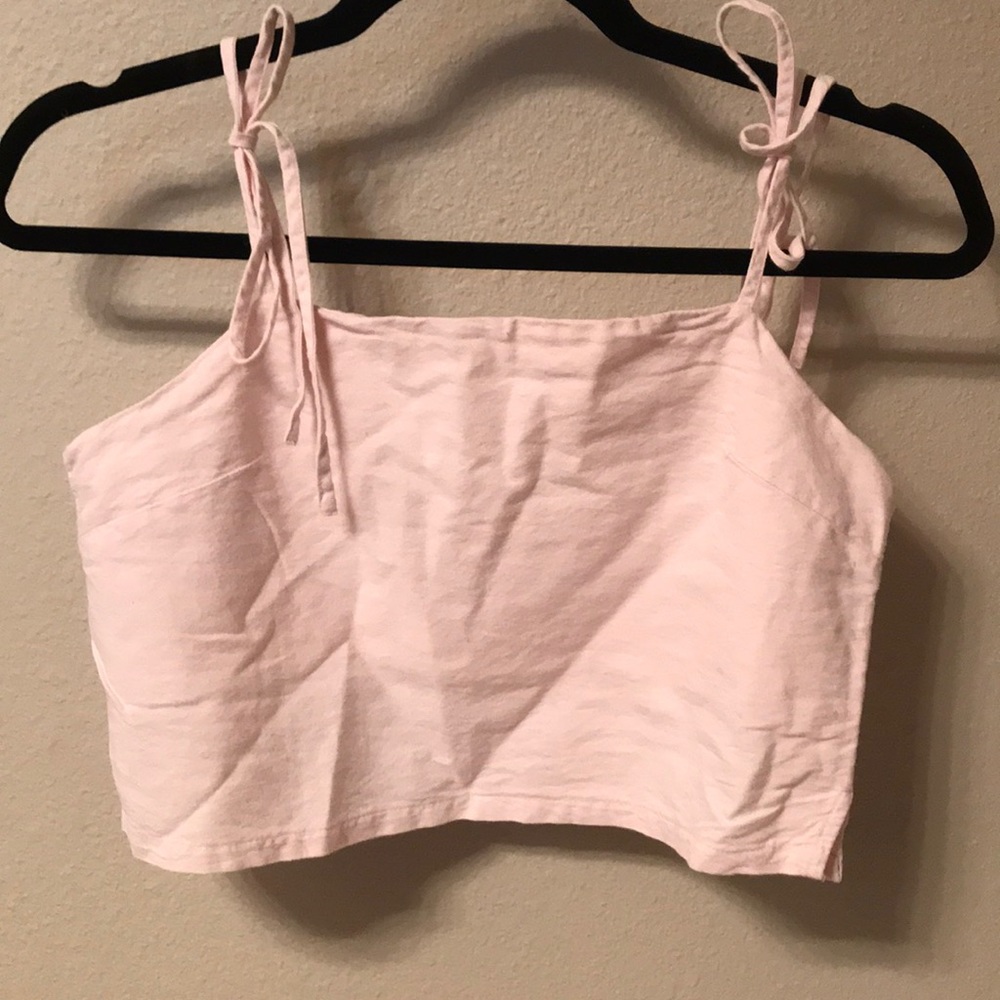 John Galt light pink crop top